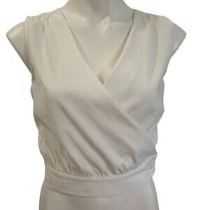 Cover sleeveless wrap blouse sz small white blouse